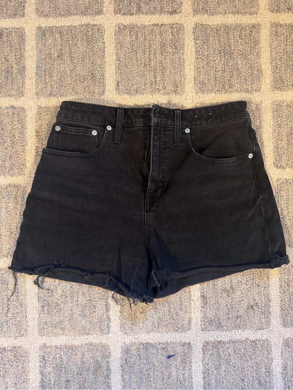 Madewell Black High-Rise Denim Shorts - Classic Women's Cut